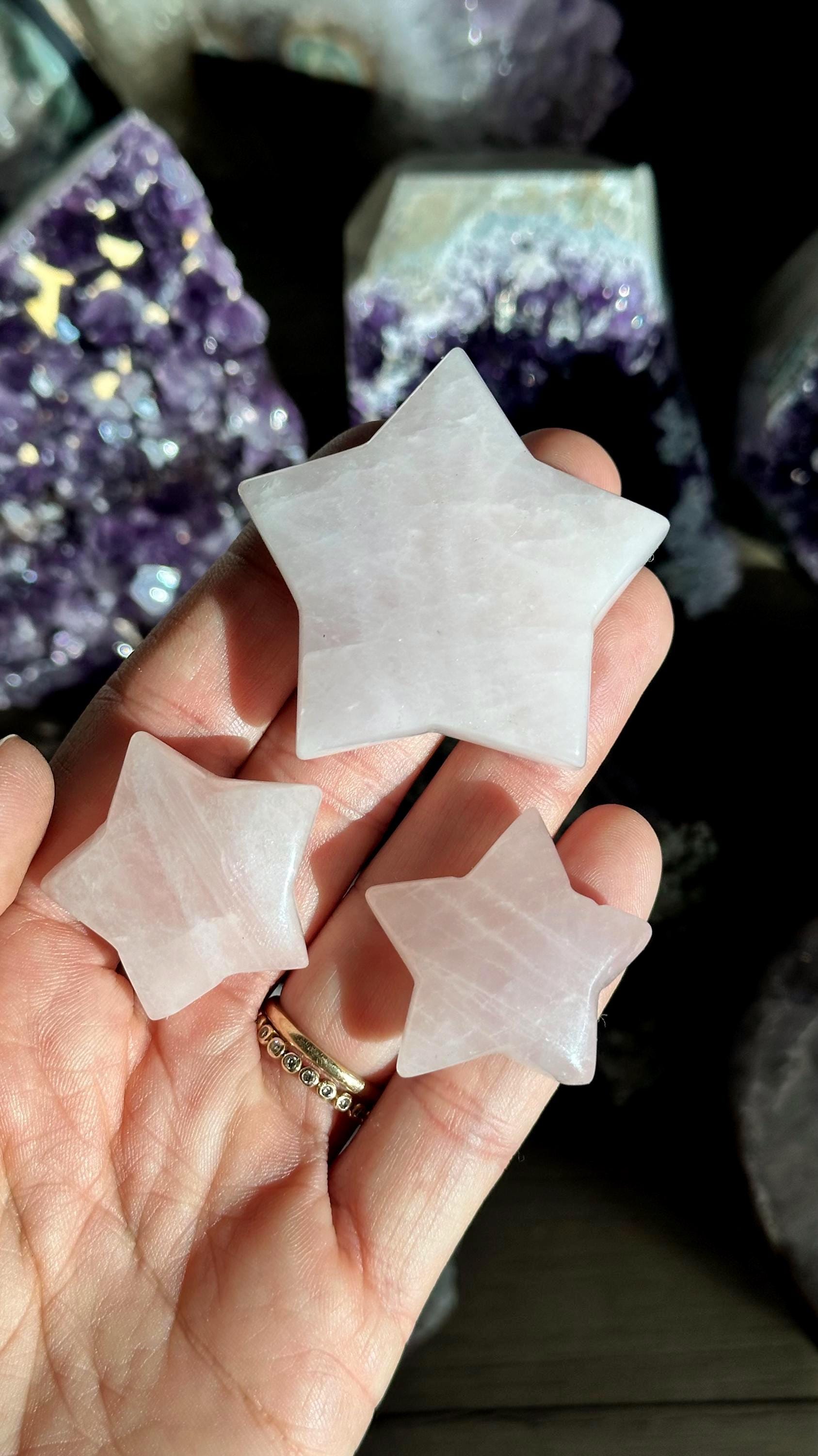 Rose Quartz Star, Gemstone Carving