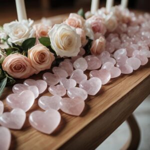 Rose Quartz Hearts for Wedding Decor, Set of 10, 50, 100