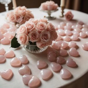 Wedding Favors Rose Quartz Hearts in 10, 50, 100 Sets