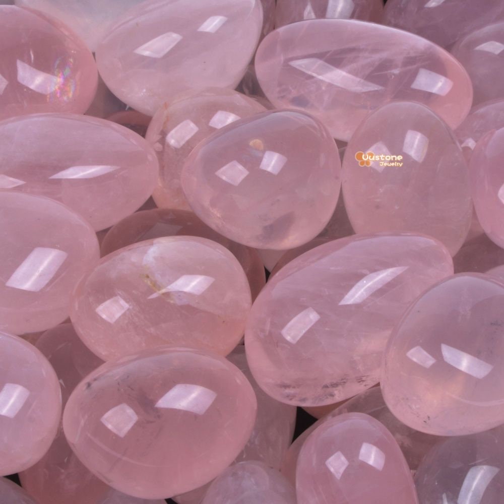 100 Grams Rose Quartz Tumbled Polished Natural Crystal Healing Pocket Stones Rock Collection