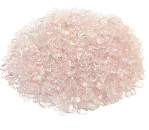 100g Rose Quartz Crystal Chips: Tumbled Pink Gemstone (1-3mm) 100g Rose Quartz Crystal Chips: Tumbled Pink Gemstone (1-3mm)