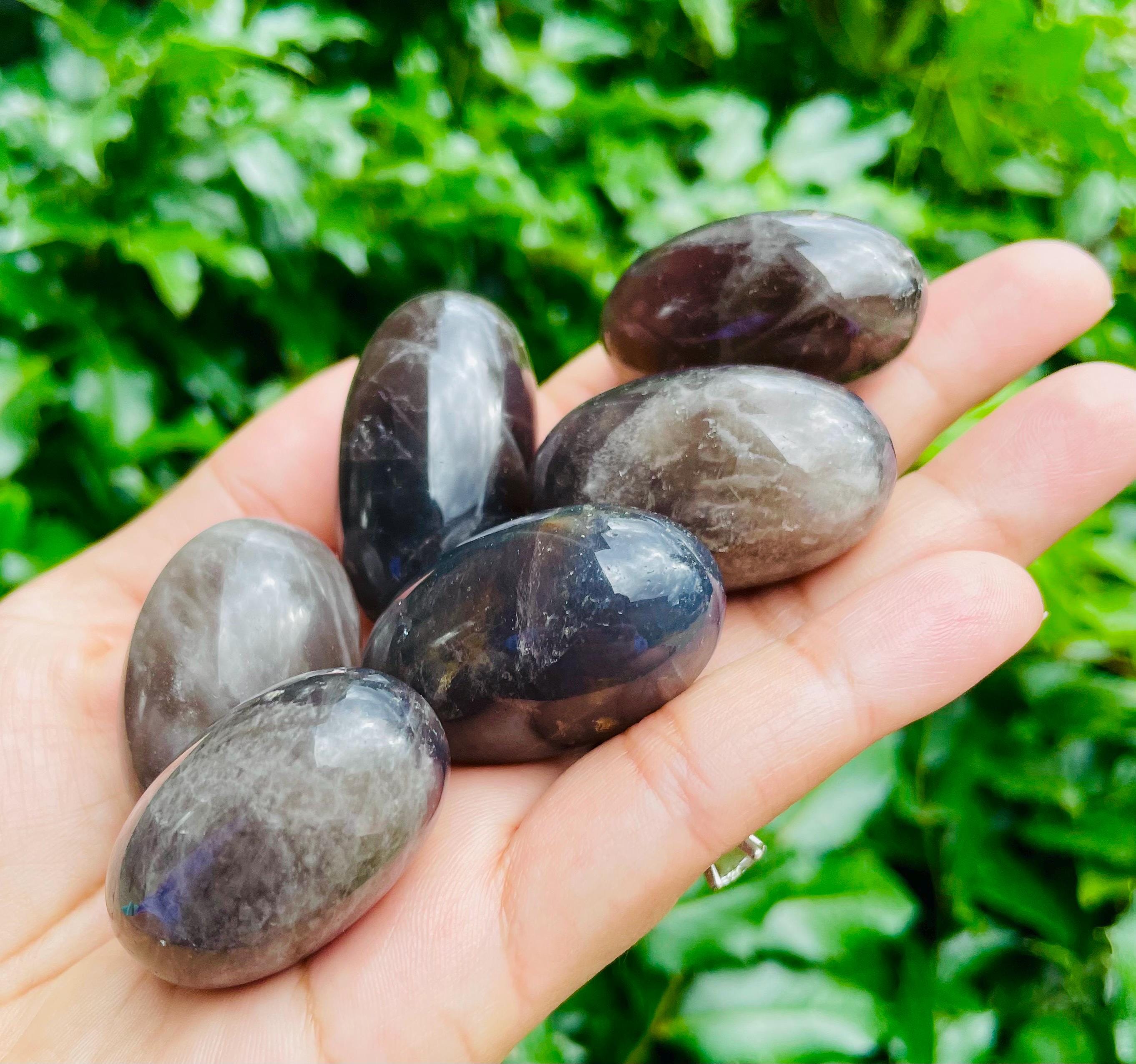 Tumbled Black Blue Rose Quartz Crystal: Polished Gemstone (25-50 Mm)