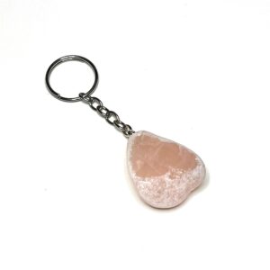 Tumbled Rose Quartz Crystal Keychain