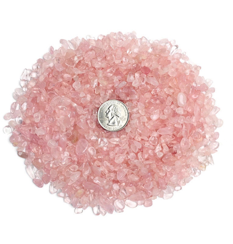 Tumbled Rose Quartz Crystals: Pink Gemstone Chips (3-7mm, 200g)