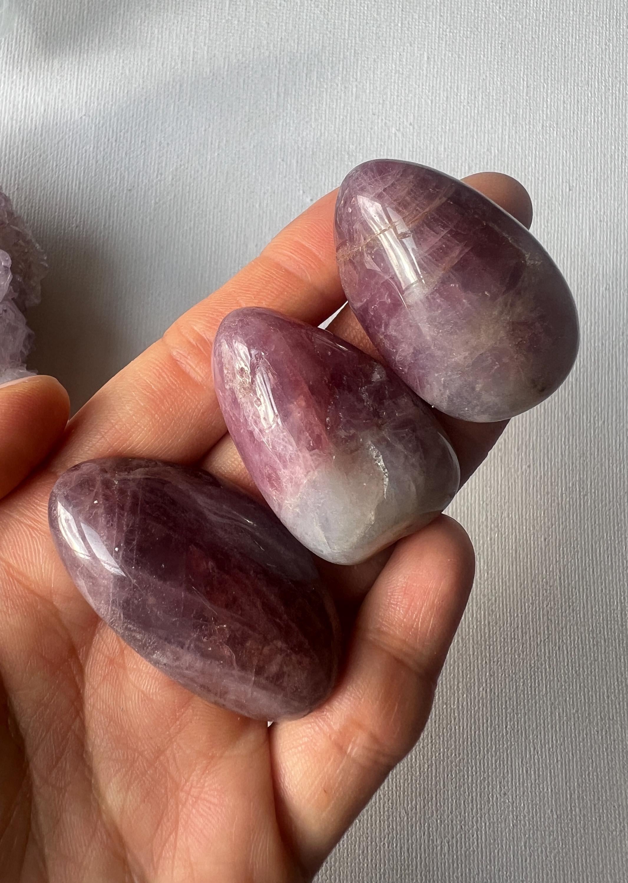 Lavender Rose Quartz Tumbled Stone, Pocket Crystal, Healing Stone