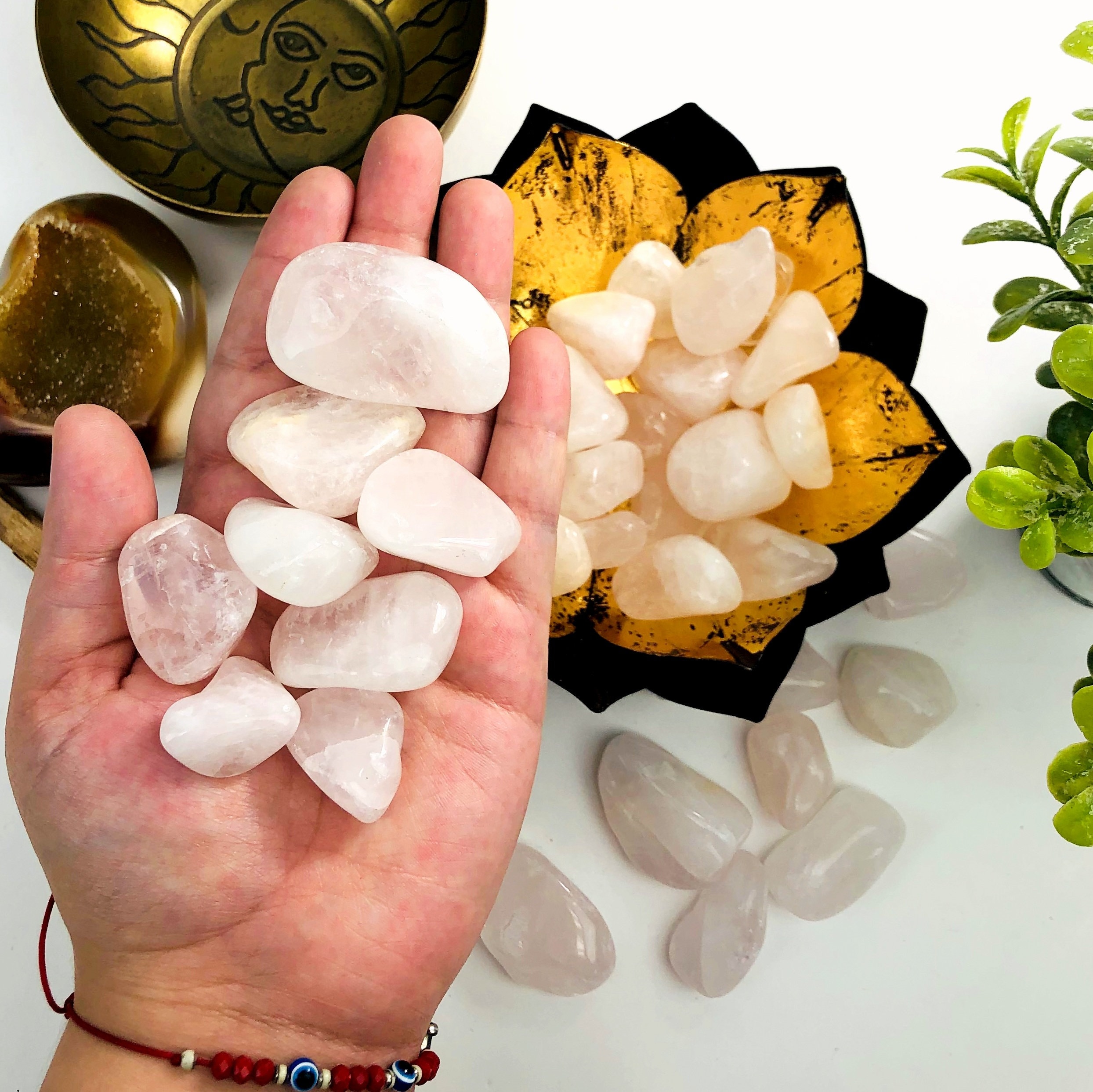 Natural Rose Quartz Tumbled Gemstones - Polished Stones, Jewelry, Crafts