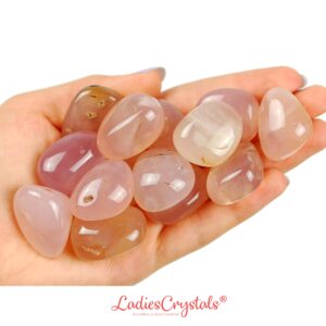 Pink Chalcedony Tumbled Stone, Rose Quartz Alternative, Love And Altar Ritual Healing