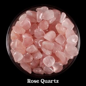 Set Of 10 Rose Quartz Tumbled Stones, Natural Pink Gemstones, Love And Compassion