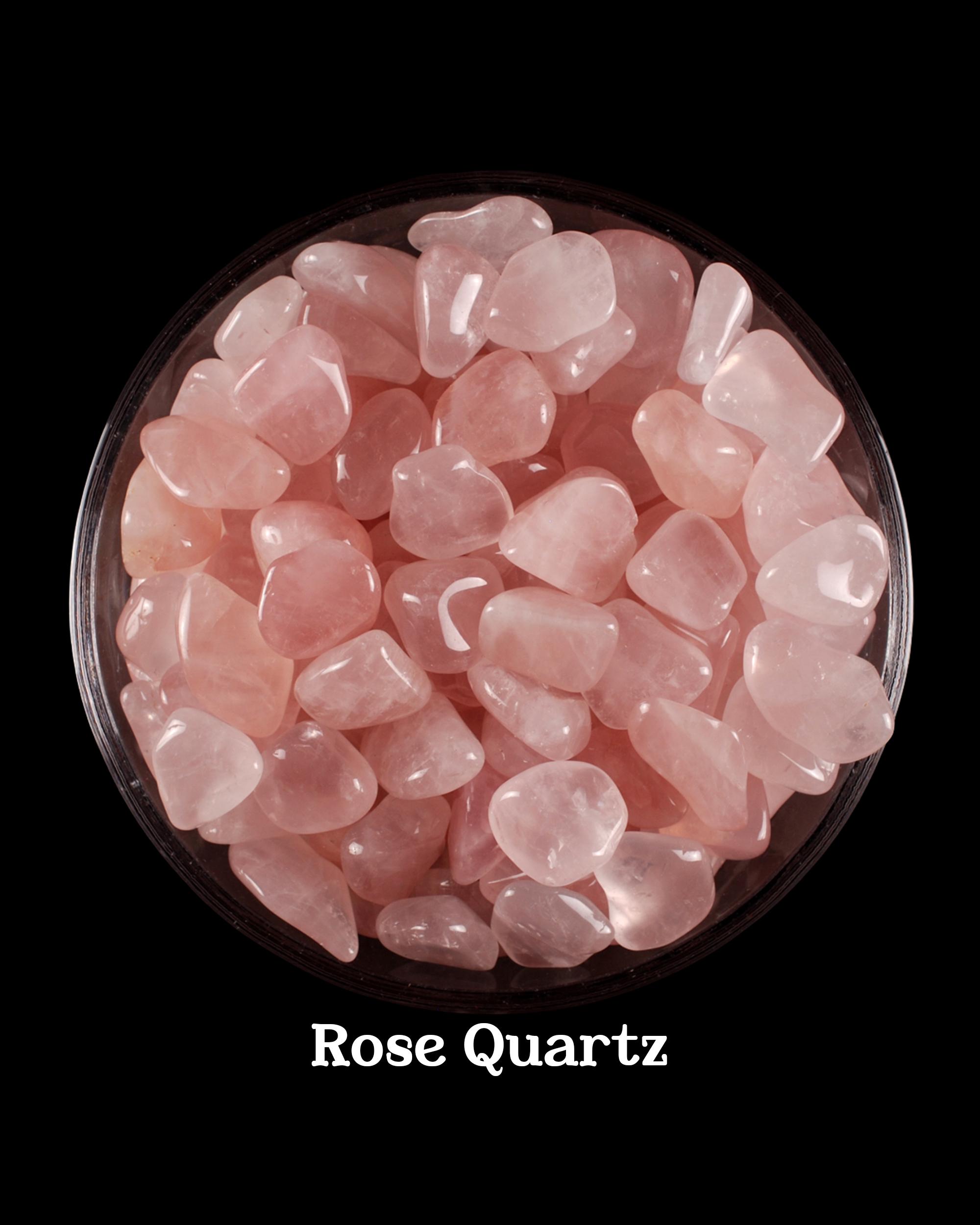 Set Of 10 Rose Quartz Tumbled Stones, Natural Pink Gemstones, Love And Compassion