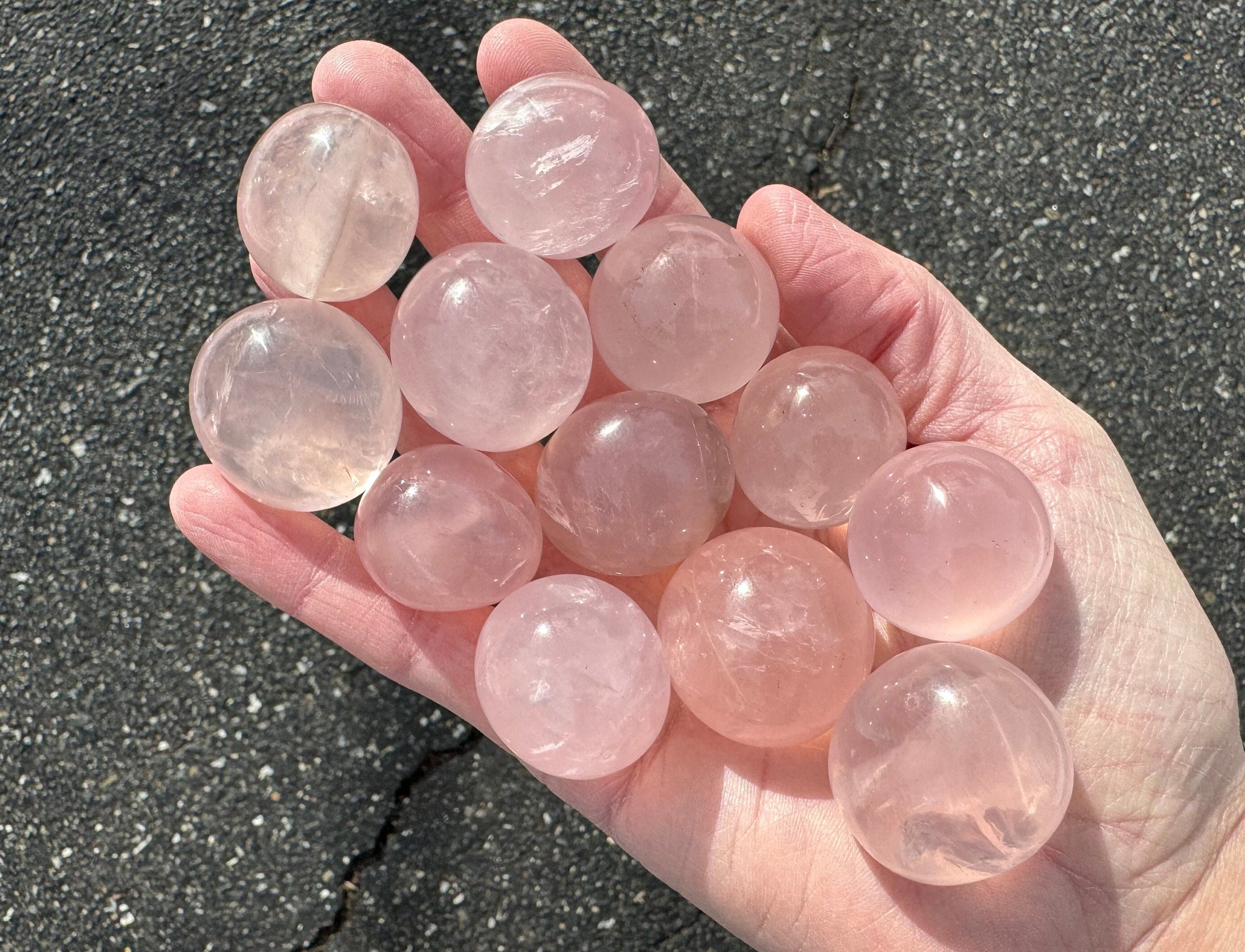 Star Rose Quartz Tumbled Stones: 1/2 Lb Bulk Lot With Asterism, Half Pound