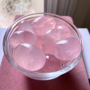 Rose Quartz Tumbled Stone, Heart Chakra Healing Crystal, Intuitively Chosen, 1"