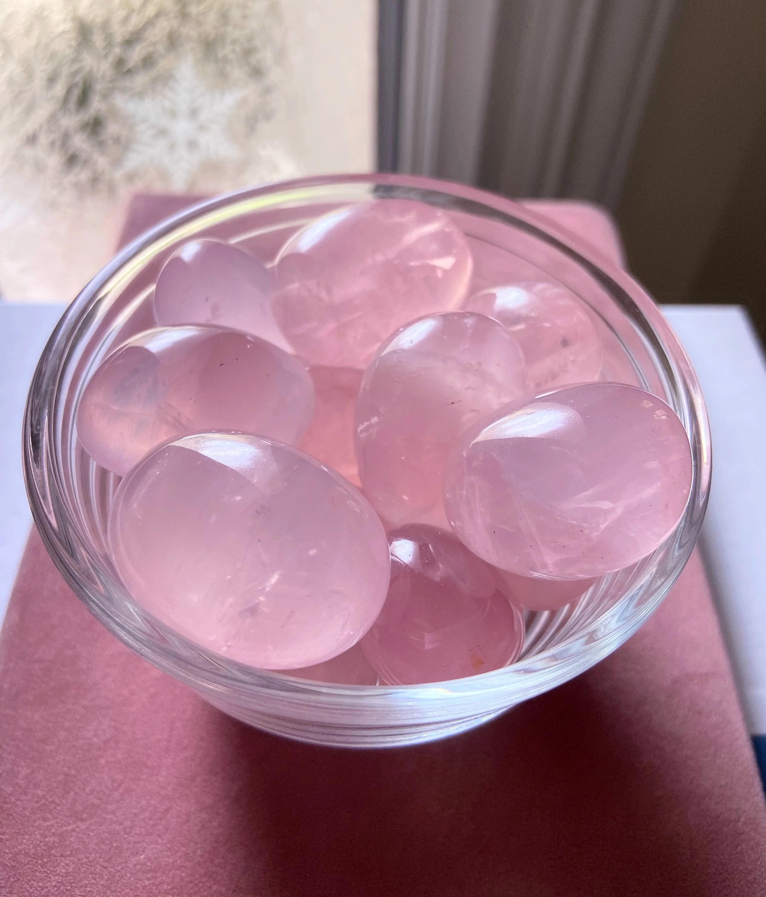 Rose Quartz Tumbled Stone, Heart Chakra Healing Crystal, Intuitively Chosen, 1"