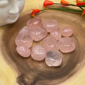 Rose Quartz Tumbled Stones, Tumbled Rose Quartz Crystals, Stone of Love