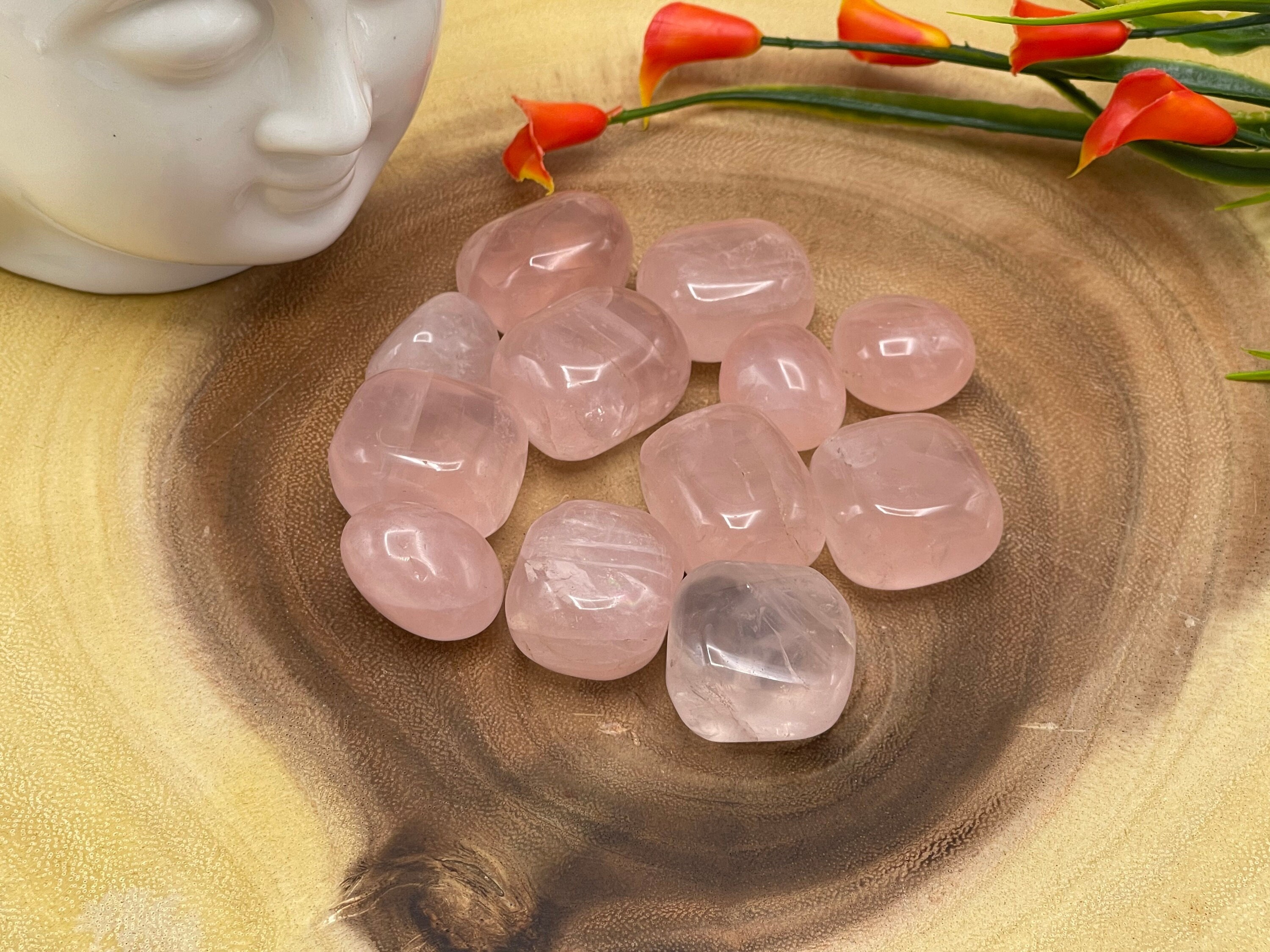 Rose Quartz Tumbled Stones, Tumbled Rose Quartz Crystals, Stone Of Love