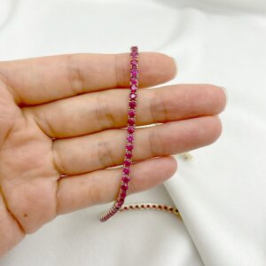 14k Gold Natural Ruby Tennis Bracelet: July Birthstone