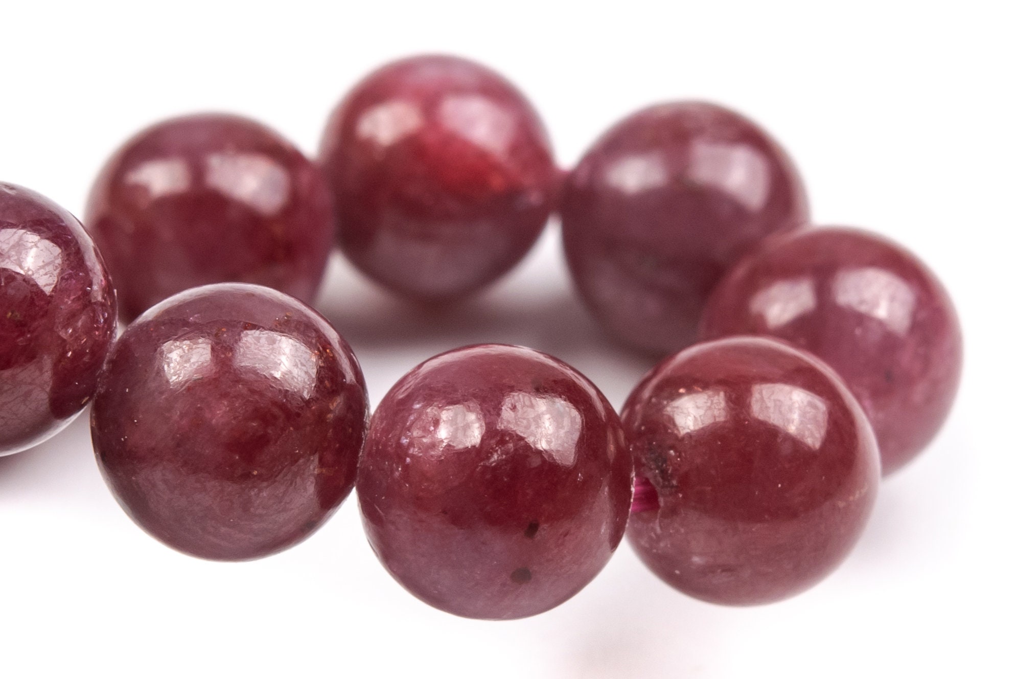 7-8mm Ruby Beads Red Bracelet Grade Aaa Genuine Natural Round Gemstone 7" (124868h-4121)