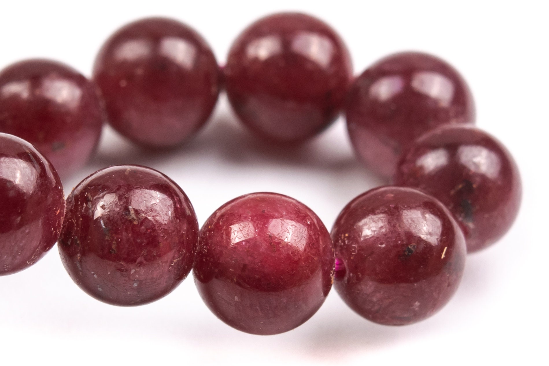 7mm Ruby Beads Red Bracelet Grade Aaa Genuine Natural Round Gemstone 7" Bulk Lot Options (124866h-4120)