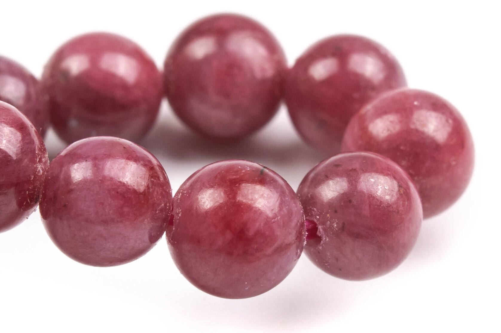 7mm Ruby Beads Red Bracelet Grade Aaa Genuine Natural Round Gemstone 7" (124861h-4120)