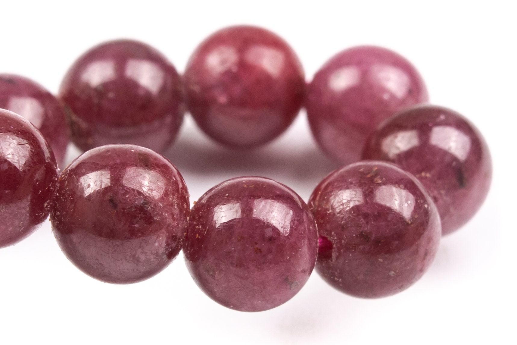 7mm Ruby Beads Red Bracelet Grade Aaa Genuine Natural Round Gemstone 7" (124860h-4120)