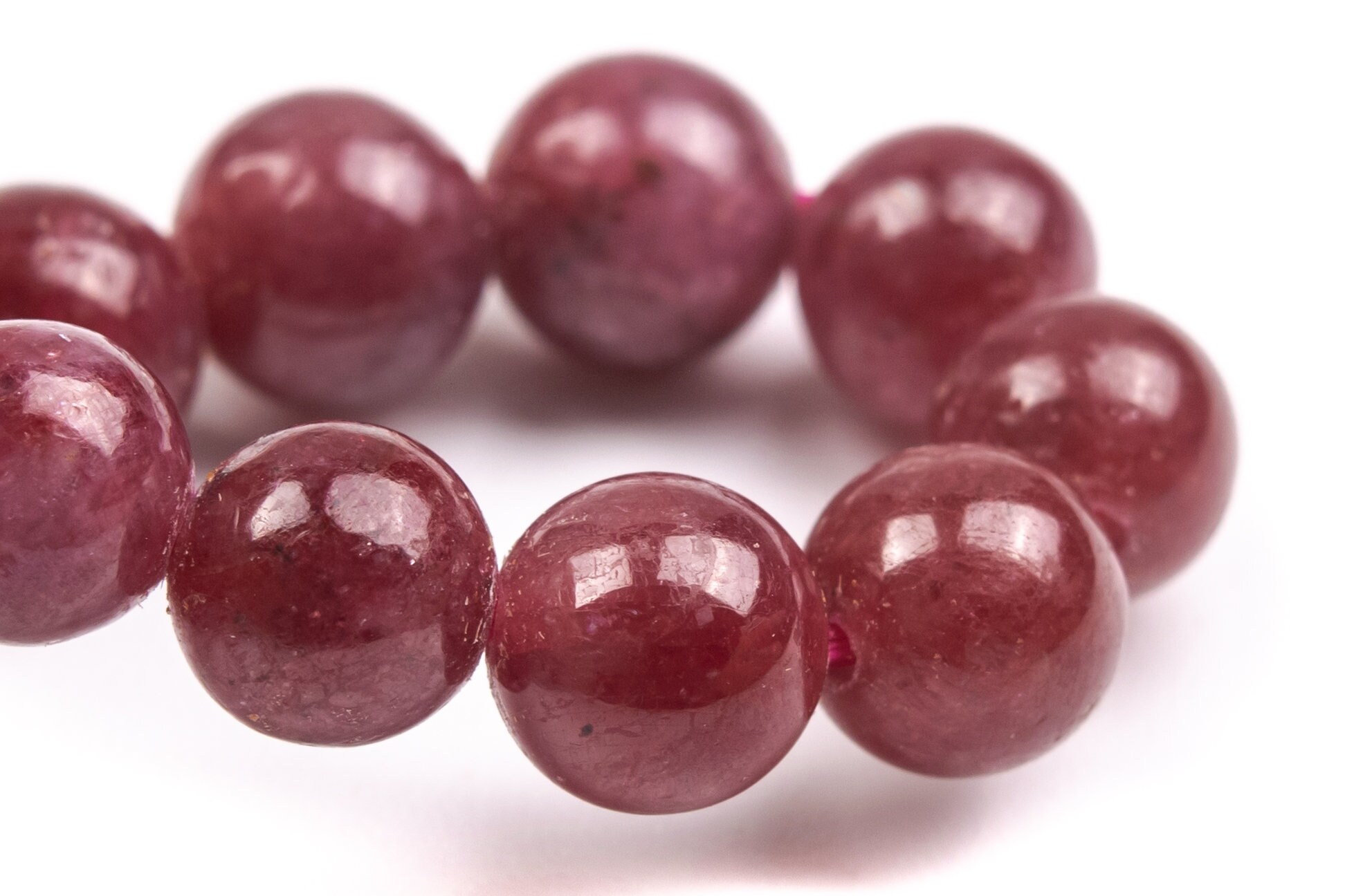 7mm Ruby Beads Red Bracelet Grade Aaa Genuine Natural Round Gemstone 7" Bulk Lot Options (124863h-4120)