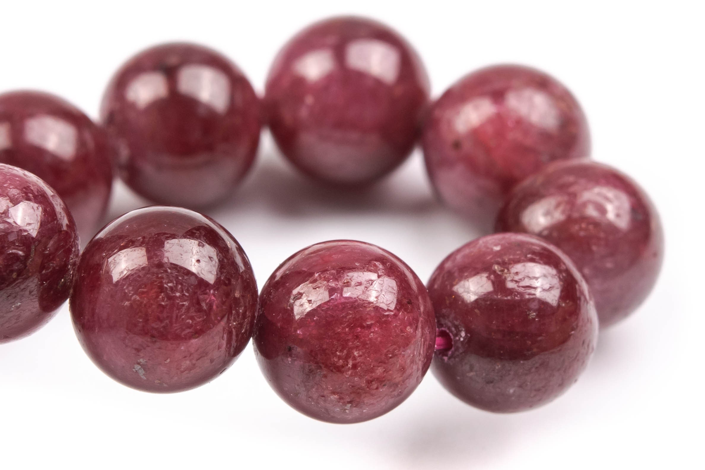 9-10mm Ruby Beads Red Bracelet Grade Aaa Genuine Natural Round Gemstone 7.5" (124898h-4123)