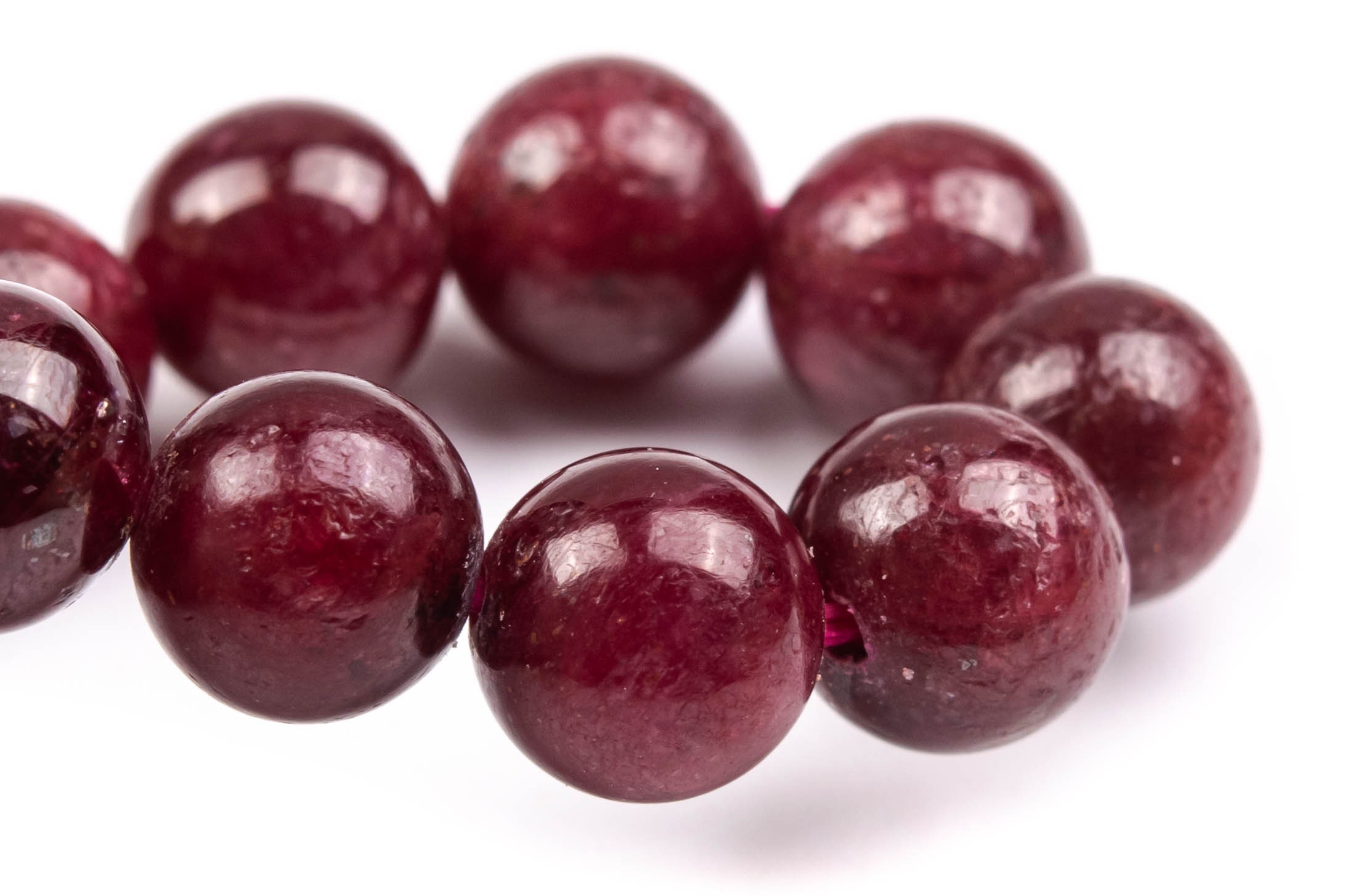 9mm Ruby Beads Red Bracelet Grade Aaa Genuine Natural Round Gemstone 7.5" (124893h-4123)
