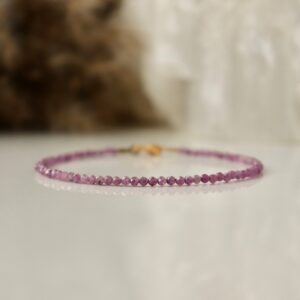Genuine Ruby Bracelet, July Birthstone Bracelet, Pink Ruby Stone Jewelry, Bracelet Femme, 2mm Bead Bracelet, 40th Wedding Anniversary Gift Genuine Ruby Bracelet, July Birthstone Bracelet, Pink Ruby Stone Jewelry, Bracelet Femme, 2mm Bead Bracelet, 40th Wedding Anniversary Gift