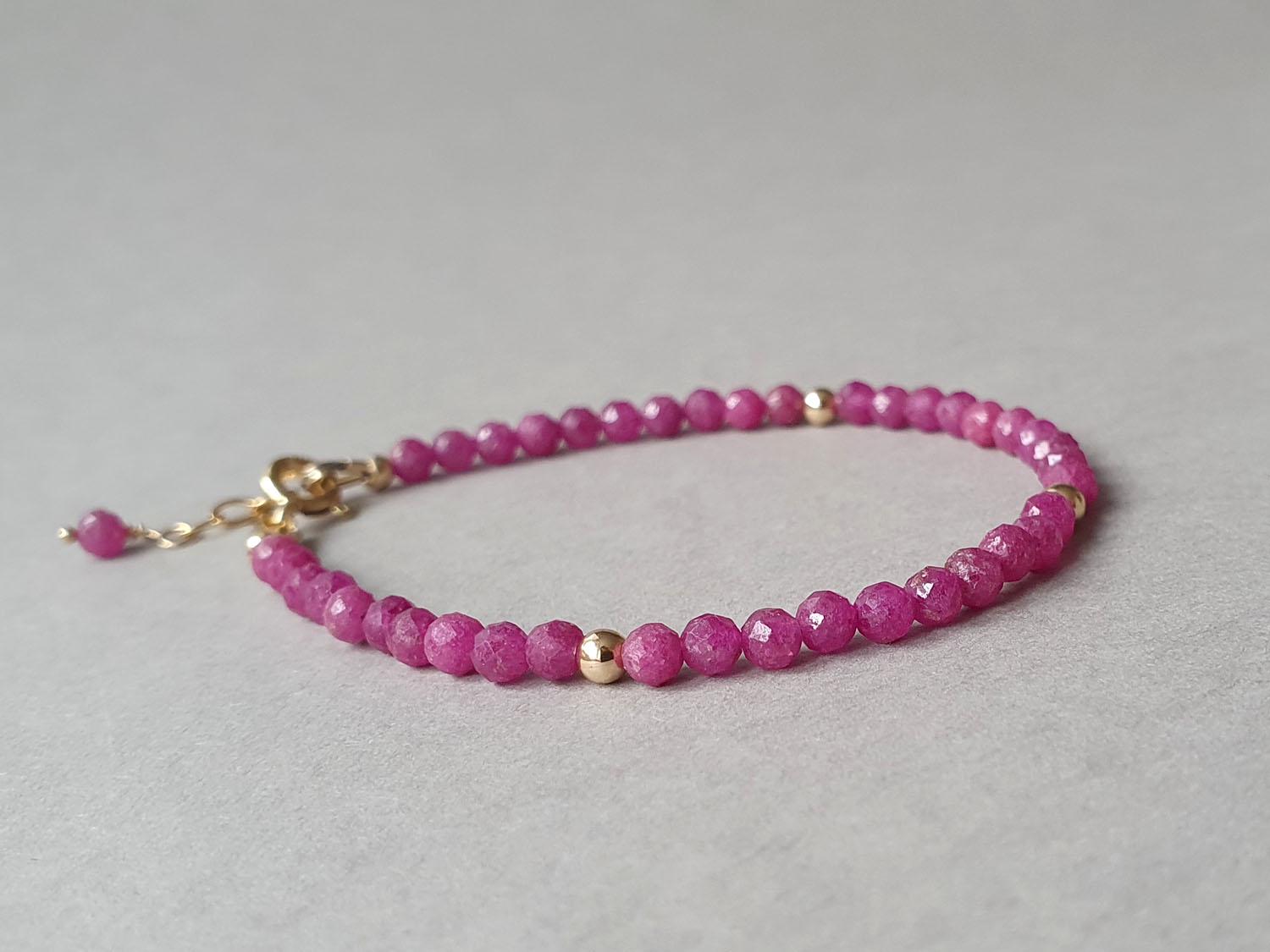 Gold Filled Ruby Bracelet: July Birthstone Gemstone Jewelry Gold Filled Ruby Bracelet: July Birthstone Gemstone Jewelry