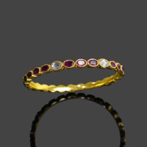 Natural Ruby & Polki Bracelet Gemstone Bangle Minimal Bracelet Dainty Bangle Vintage Bangle Multi Stone Bangle Gifts For Mother Natural Ruby & Polki Bracelet Gemstone Bangle Minimal Bracelet Dainty Bangle Vintage Bangle Multi Stone Bangle Gifts For Mother