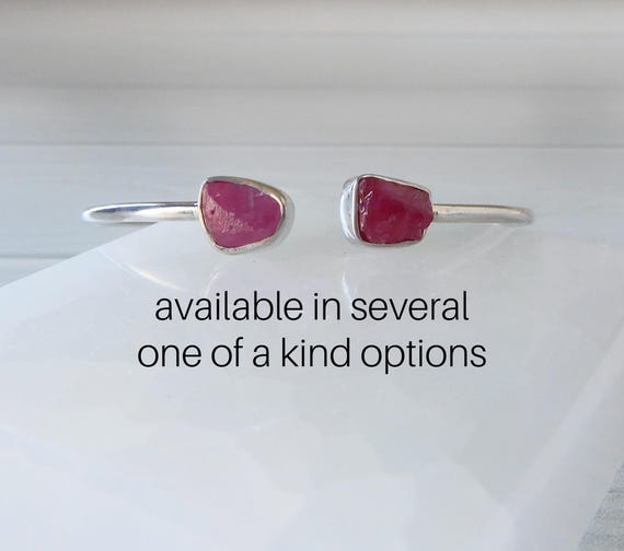 Ruby Bracelet Sterling Silver • Ruby Bangle Bracelet