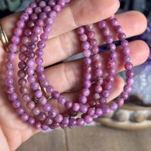 Ruby Bracelet, Uv Reactive, 5mm Round Beading Ruby Bracelet, Uv Reactive, 5mm Round Beading
