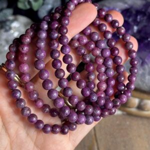 Ruby Bracelet, Uv Reactive, 6mm Round Beading Ruby Bracelet, Uv Reactive, 6mm Round Beading