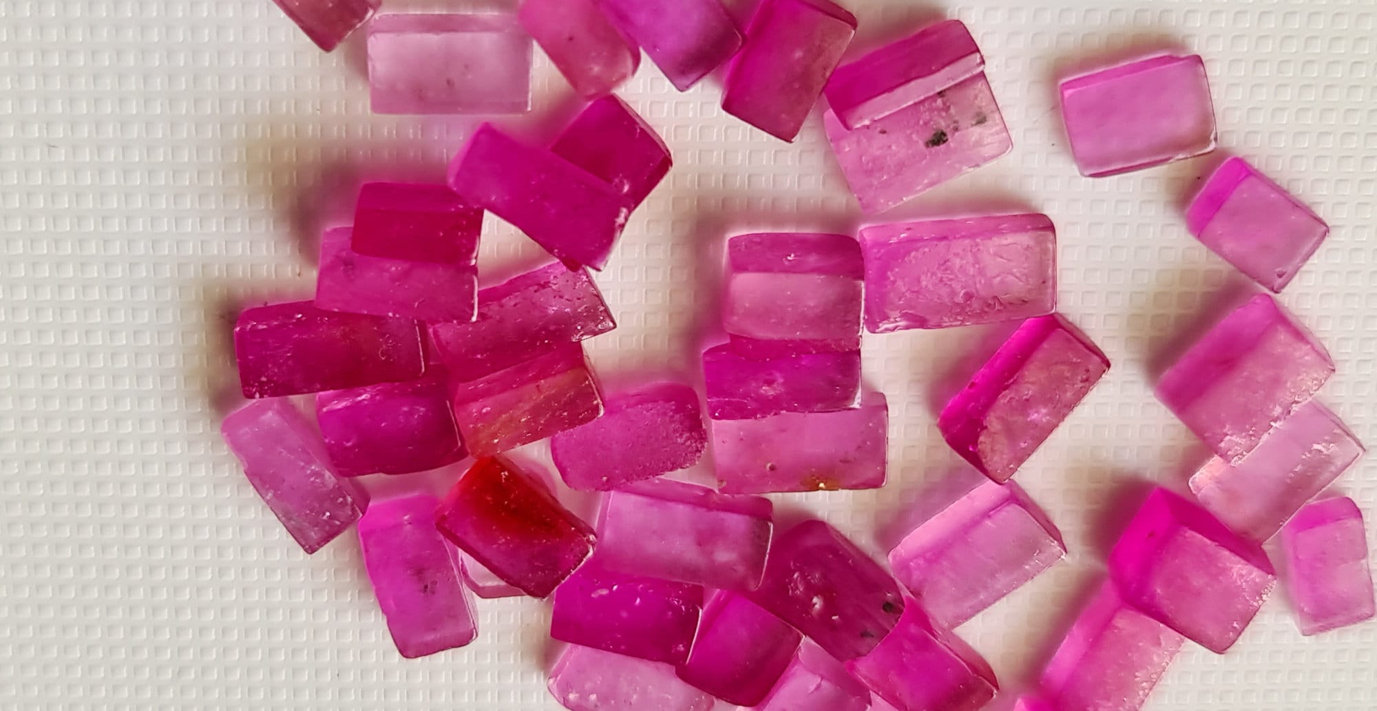 5-7mm Ruby Smooth Rectangle Cabochons, Natural Pink Pink Plain Rectangle Flat Back Loose Gemstones (5pcs To 10pcs Options)