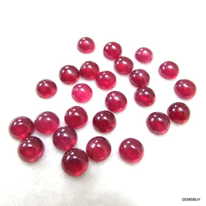 8mm Natural Ruby Cabochon: Aaa Quality Loose Gemstone 8mm Natural Ruby Cabochon: Aaa Quality Loose Gemstone