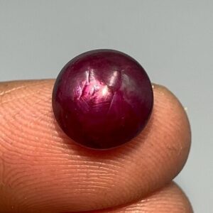 Natural Deep Red Star Ruby Cabochon | 6-Ray Asterism, 6 Carat