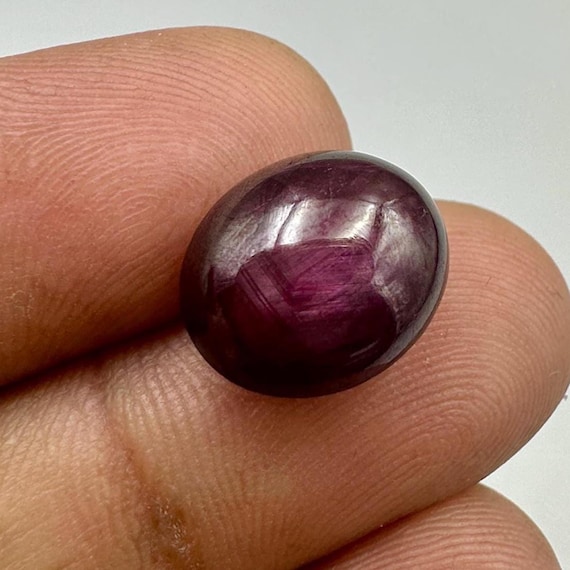 Natural Deep Red Star Ruby Cabochon | 7 Ct Oval Gemstone