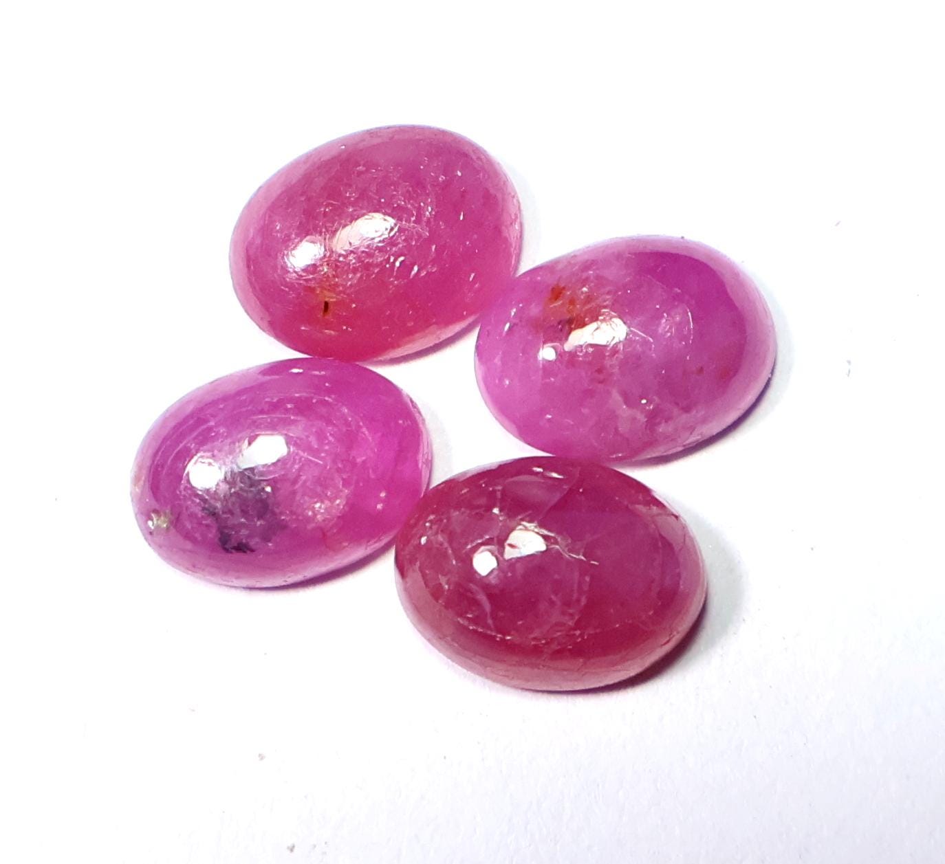 Natural Ruby Cabochon Lot: Oval Gemstone For Jewelry Making (8x6 Mm, 6.60 Ct)