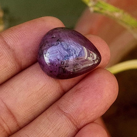 Natural Ruby Pear Cabochon: 32 Carat Gemstone (22x19 Mm)