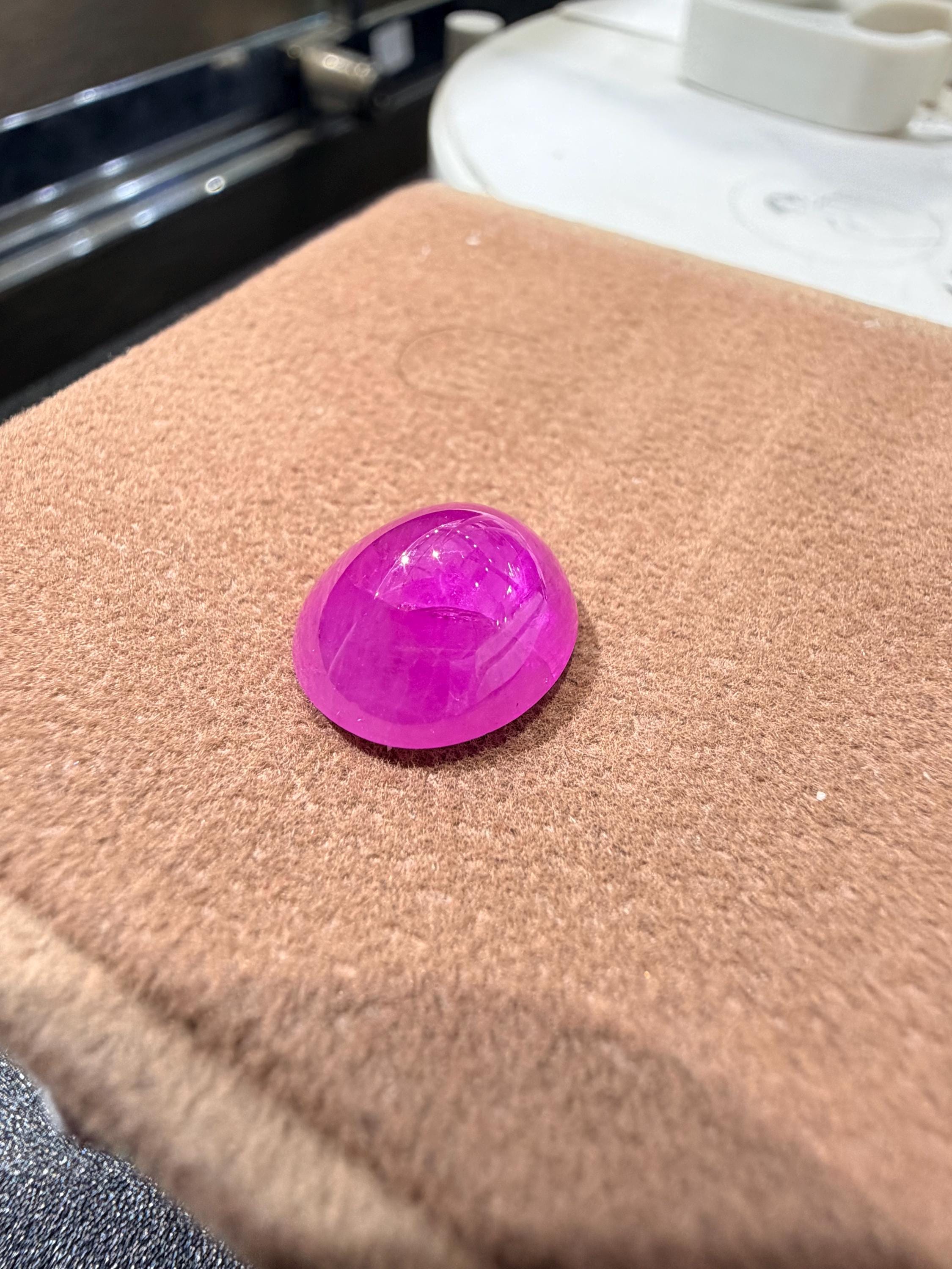 Natural Pink Ruby Cabochon, Loose Gemstone, 8.83 Carat 13.20x11.50x6.90mm, Ruby Cabs For Making Jewelry