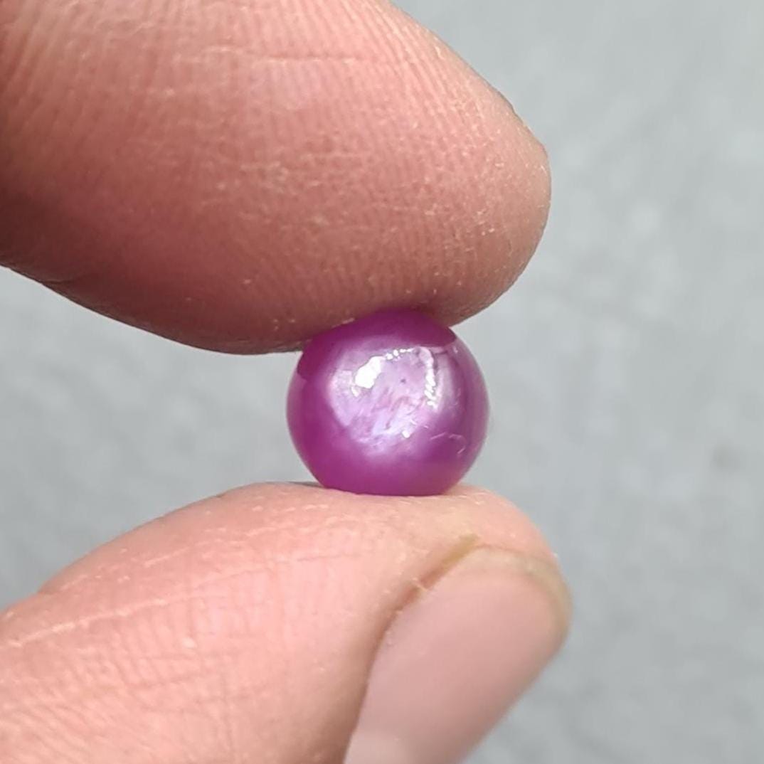 Natural Pinkish Red Ruby Cabochon: Silk Ruby Gemstone, Crystal Healing Stone 2.5 Ct