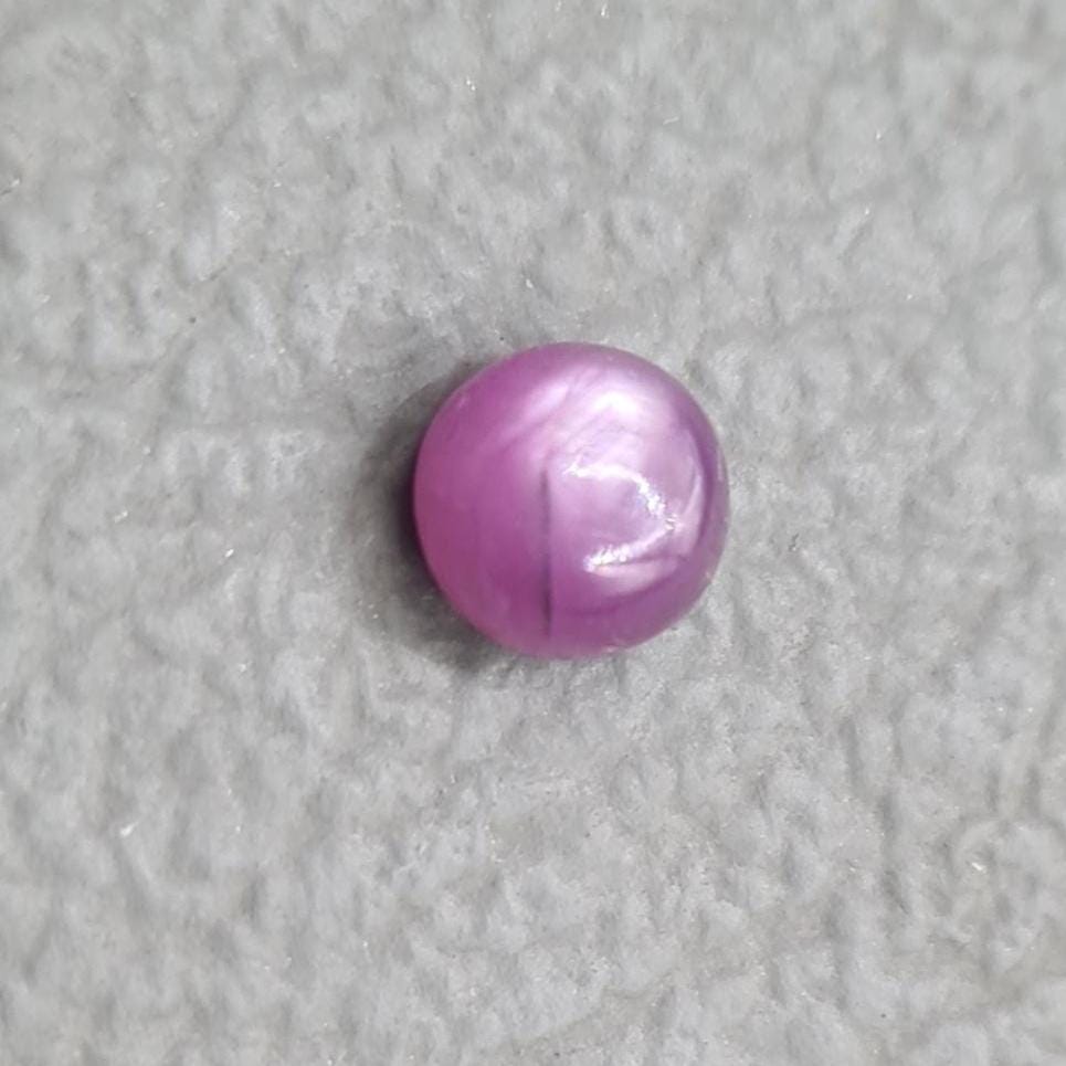 Natural Pinkish Silk Ruby Smooth Cabochon: Healing Crystal Gemstone, 2.5 Ct