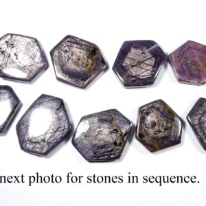 Natural Purple Ruby Corundum. Ruby Star Sparkle Gemstone. Ruby Slice Cabochon. Loose For Jewelry. Polished Both Side.