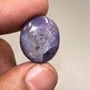 Natural Purple Star Ruby Cabochon , 19 Ct Oval Gemstone (19x16 Mm)