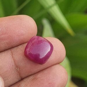 Natural Red Ruby Cushion Cabochon, Rare Gemstone (12mm)