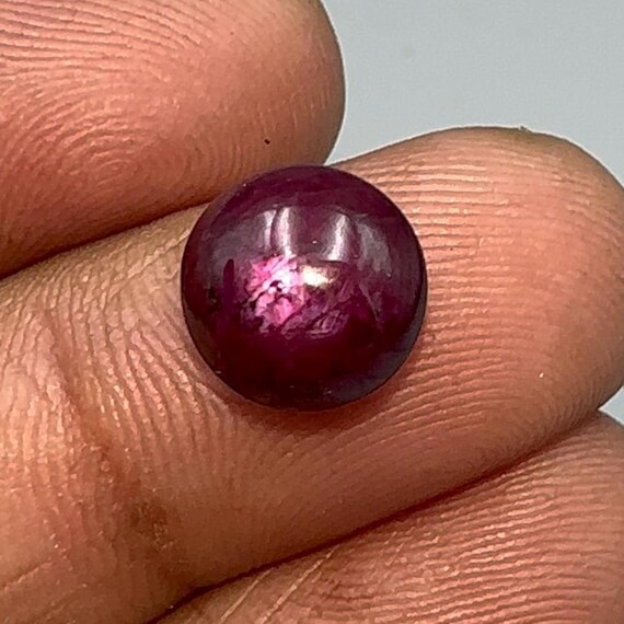 Natural Star Ruby Cabochon, Deep Red Gemstone, 5.5 Carats