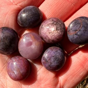 Star Ruby Cabochons Lot: Polished Rubies, Small Round Gemstones For Jewelry, July Birthstone #2