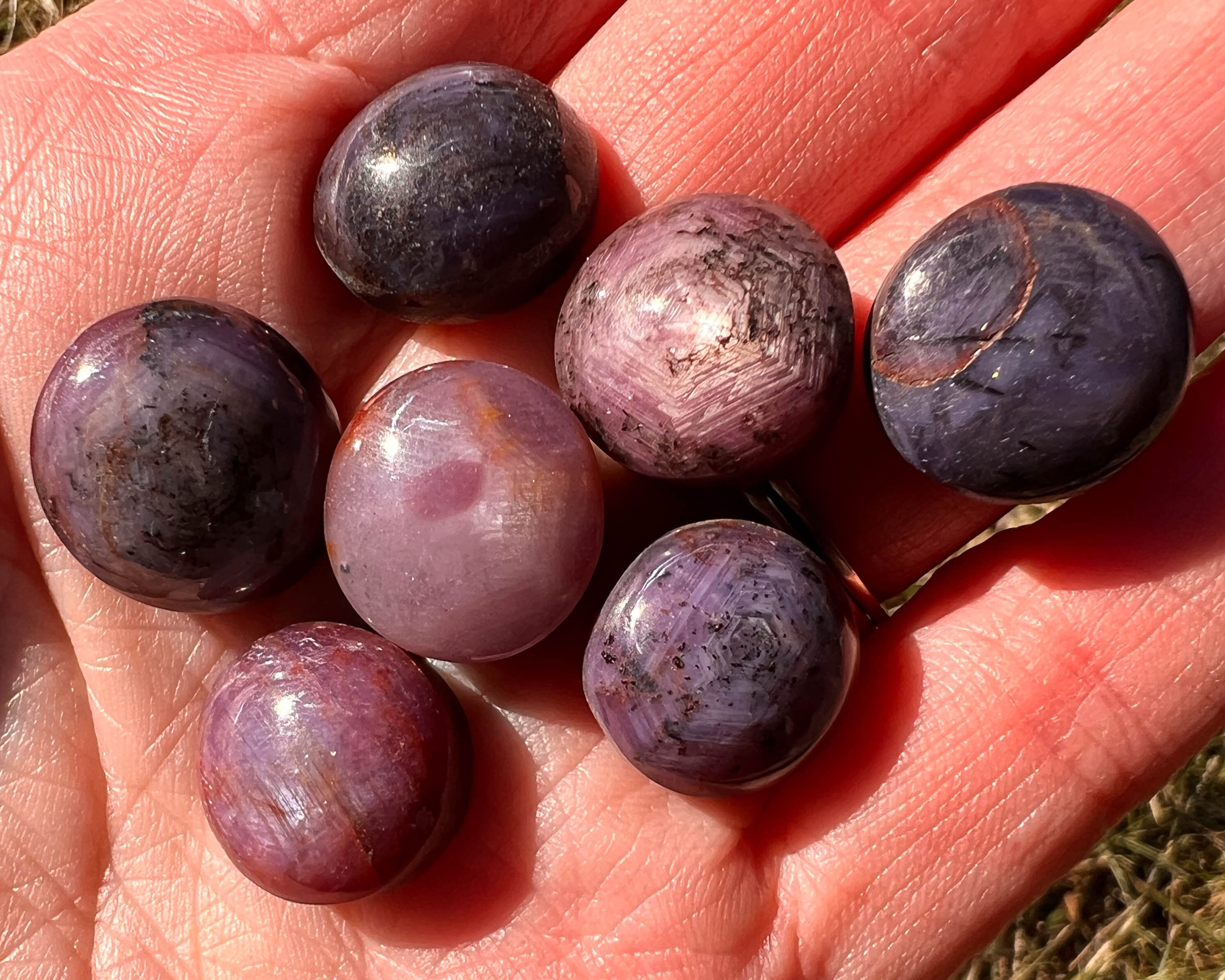 Star Ruby Cabochons Lot: Polished Rubies, Small Round Gemstones For Jewelry, July Birthstone #2