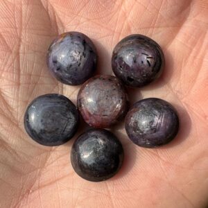 Star Ruby Cabochons, Polished Rubies, Round Gemstones For Jewelry, July Birthstone, Lot #5