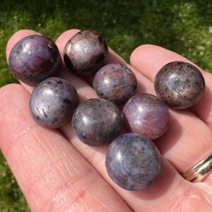 Star Ruby Cabochons, Small Round Crystals, Polished Gemstones For Jewelry, July Birthstone #4