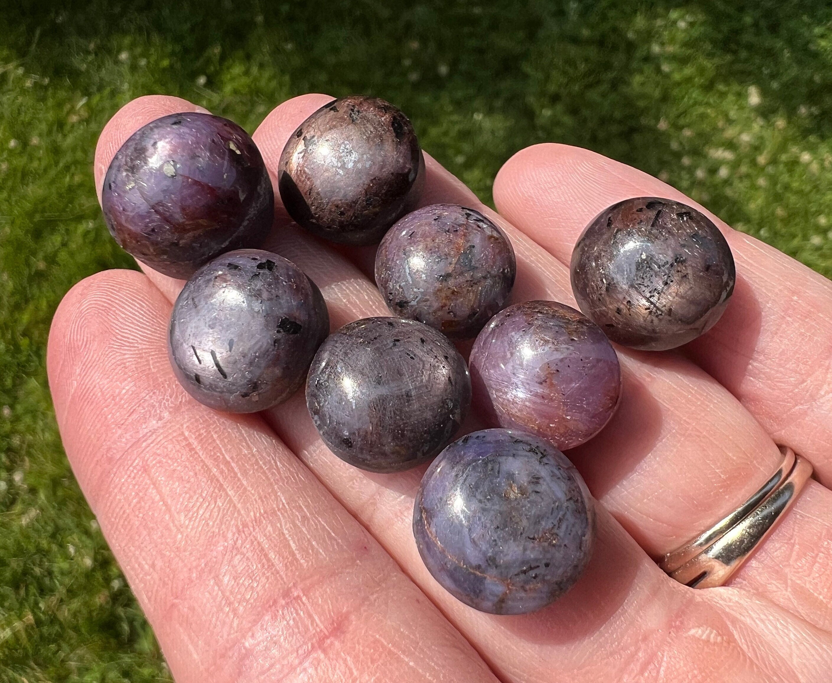 Star Ruby Cabochons, Small Round Crystals, Polished Gemstones For Jewelry, July Birthstone #4